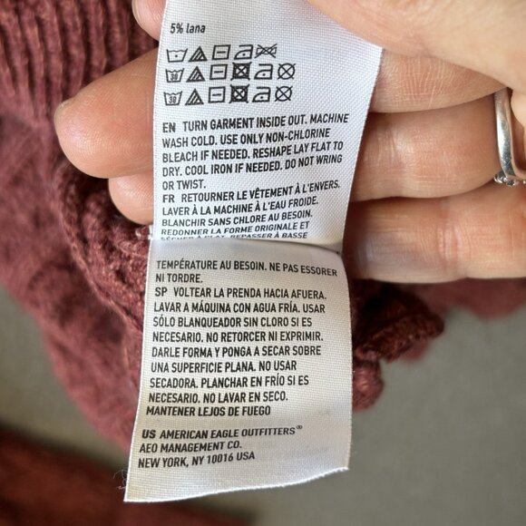 American Eagle Womens Cable Knit Sweater Cozy Cottagecore Preppy Casual Fall XL - Picture 14 of 16